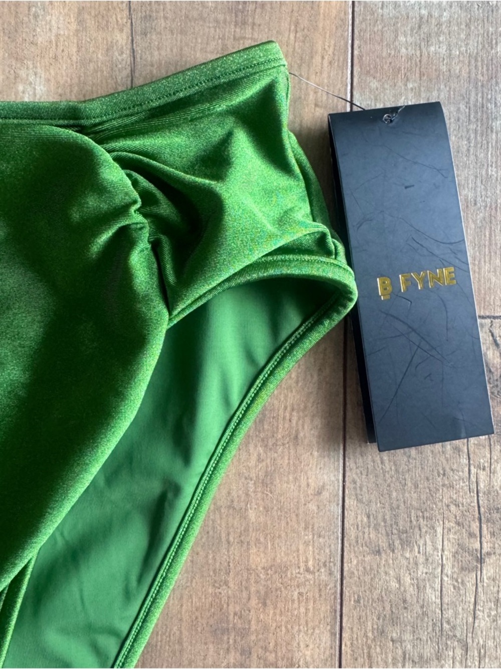 BFYNE NWT Kelcie Bikini Swimsuit High Rise Treetop Green Color Bottom Size Small - Picture 4 of 6